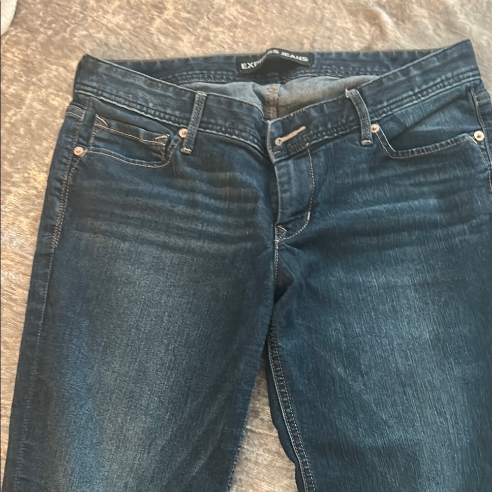 Express Blue Straight Leg Jeans with Classic Indigo Wash